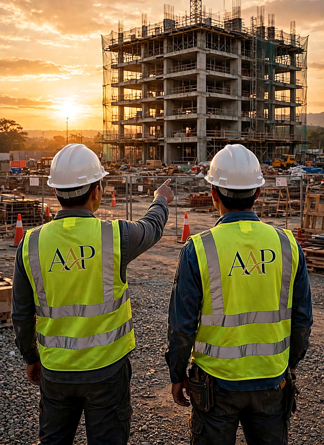 Engineer CV Arsyf Artha Perkasa meninjau pekerjaan struktur dan tower crane di lokasi proyek